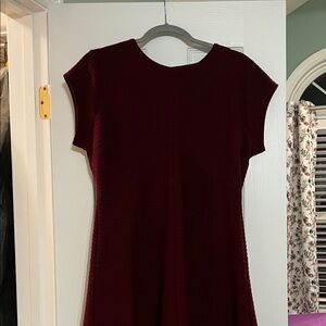 Women's Burgundy Fit-and-Flare Dress